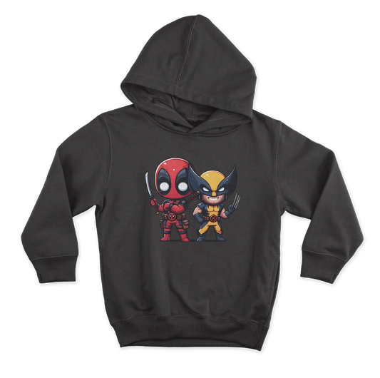 Deadpool & Wolverine Chibi crni duks od 100% pamuka za ljubitelje filmova online prodaja i isporuka