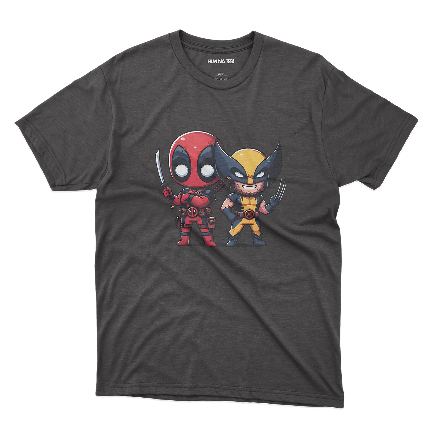 Deadpool & Wolverine Chibi crna majica od 100% pamuka za ljubitelje filmova online prodaja i isporuka