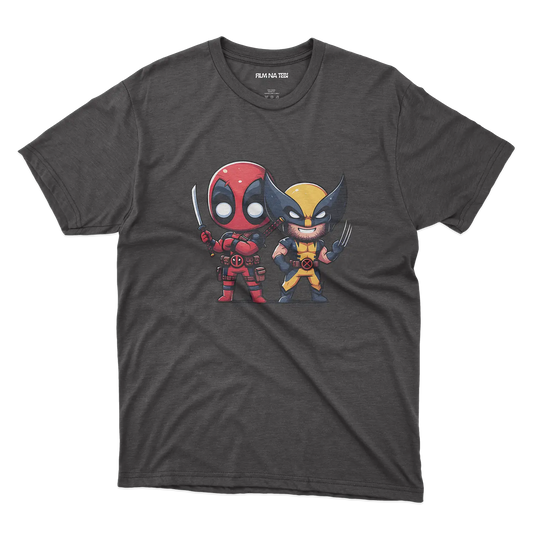 Deadpool & Wolverine Chibi crna majica od 100% pamuka za ljubitelje filmova online prodaja i isporuka