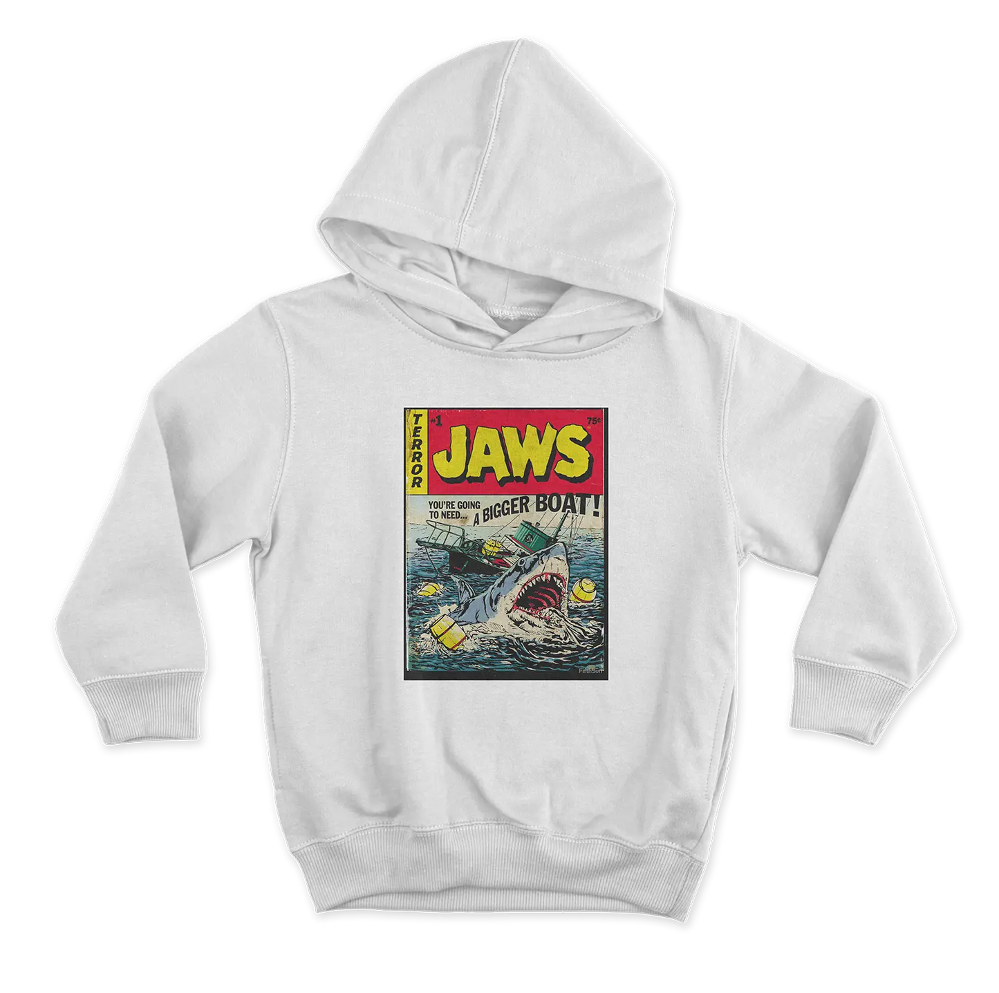 Jaws Comic beli duks od 100% pamuka za ljubitelje filmova online prodaja i isporuka